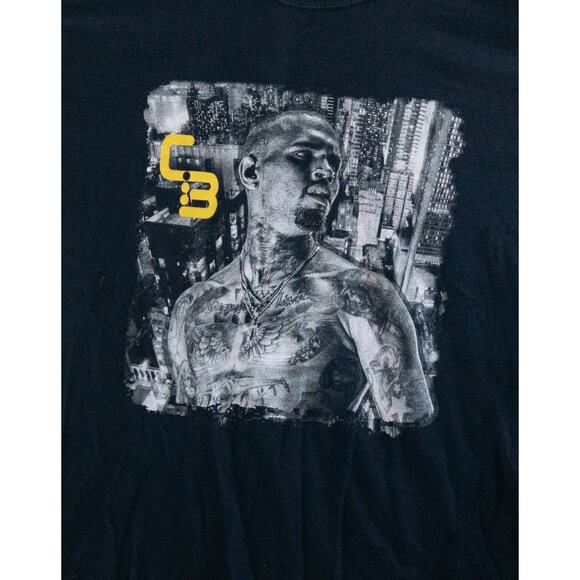 Chris Brown The Party Tour 2017 T-Shirt Black Hip Hop Short Sleeve Mens Size L - Picture 2 of 7